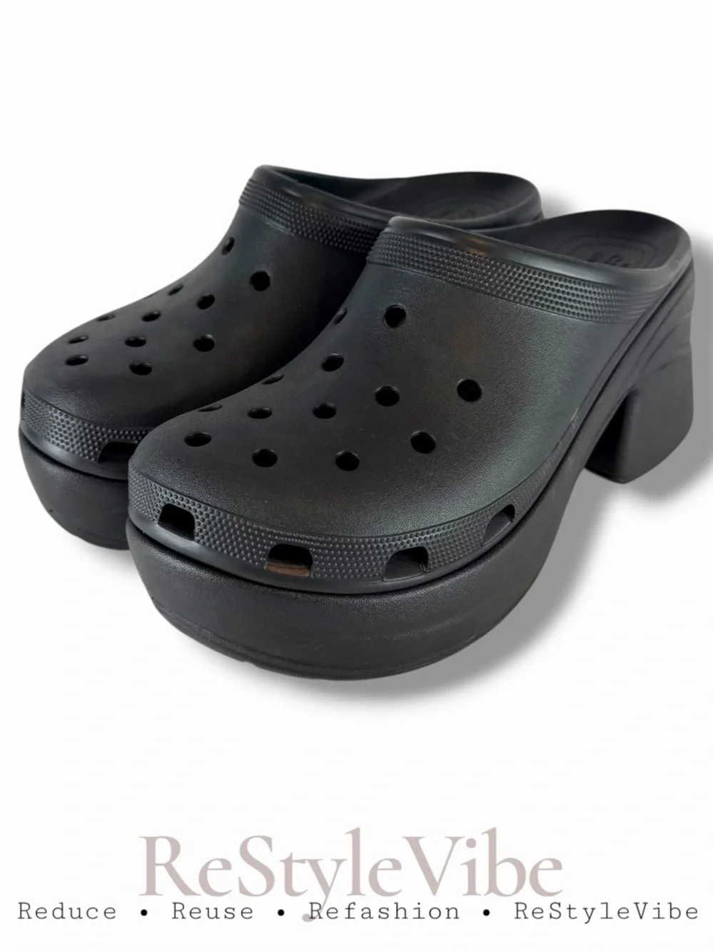 CROCS Women’s Size 12 Shoes Mule Platform Style Slip-On NEW Black Chunky